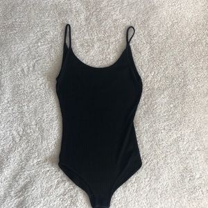 Black ribbed bodysuit